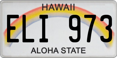 HI license plate ELI973