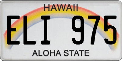 HI license plate ELI975