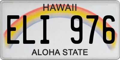 HI license plate ELI976