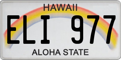 HI license plate ELI977