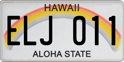 HI license plate ELJ011