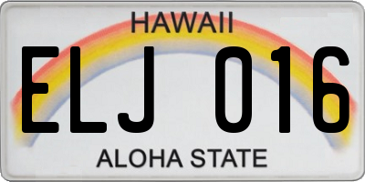 HI license plate ELJ016