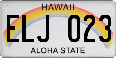 HI license plate ELJ023