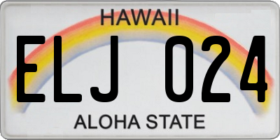 HI license plate ELJ024