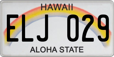 HI license plate ELJ029