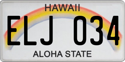 HI license plate ELJ034