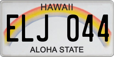 HI license plate ELJ044