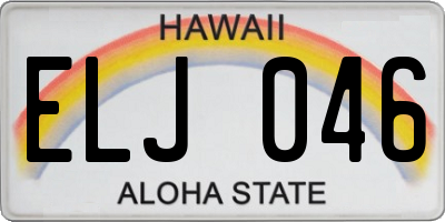 HI license plate ELJ046