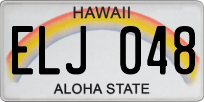 HI license plate ELJ048