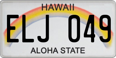 HI license plate ELJ049