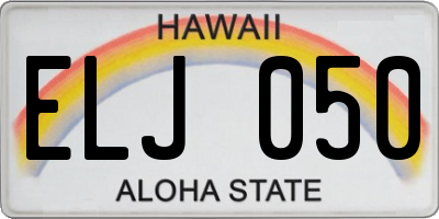 HI license plate ELJ050