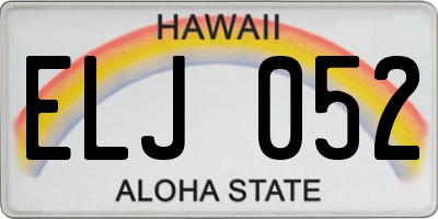 HI license plate ELJ052