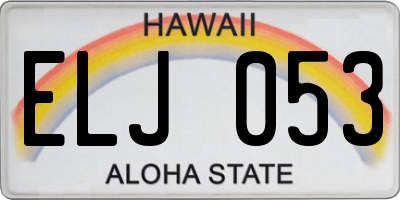 HI license plate ELJ053