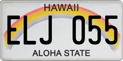 HI license plate ELJ055