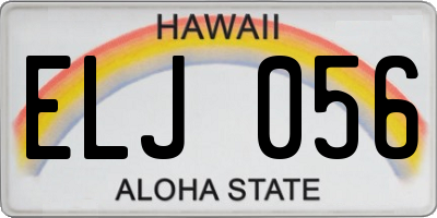 HI license plate ELJ056