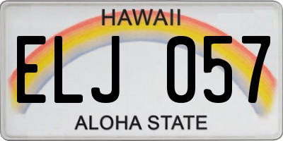 HI license plate ELJ057