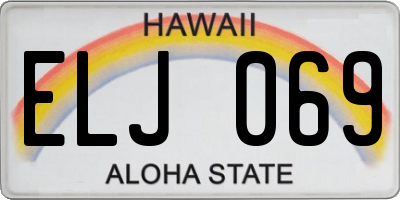 HI license plate ELJ069