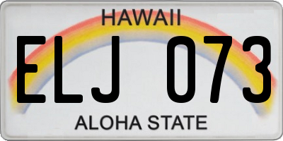 HI license plate ELJ073