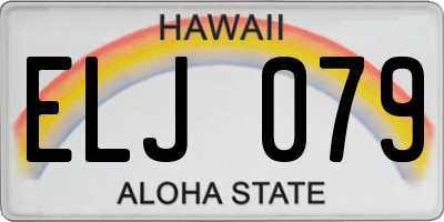 HI license plate ELJ079