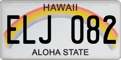 HI license plate ELJ082