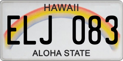 HI license plate ELJ083