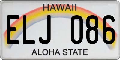 HI license plate ELJ086