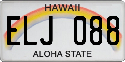 HI license plate ELJ088