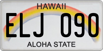 HI license plate ELJ090