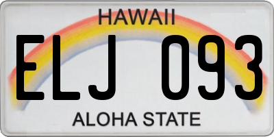 HI license plate ELJ093