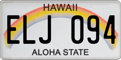 HI license plate ELJ094