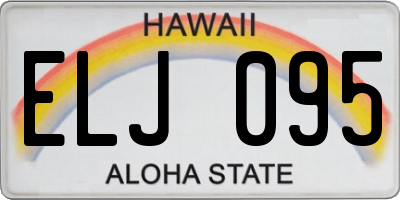 HI license plate ELJ095