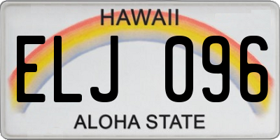 HI license plate ELJ096