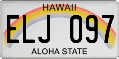 HI license plate ELJ097