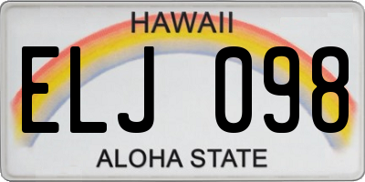 HI license plate ELJ098