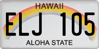 HI license plate ELJ105