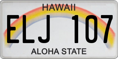 HI license plate ELJ107