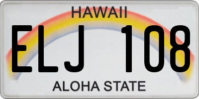 HI license plate ELJ108