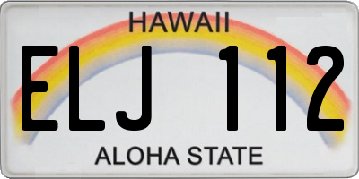 HI license plate ELJ112
