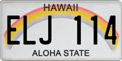 HI license plate ELJ114