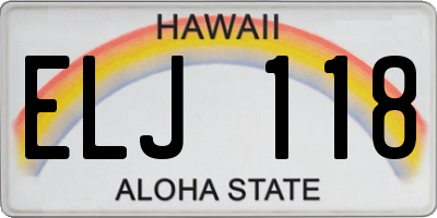 HI license plate ELJ118