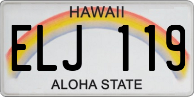 HI license plate ELJ119