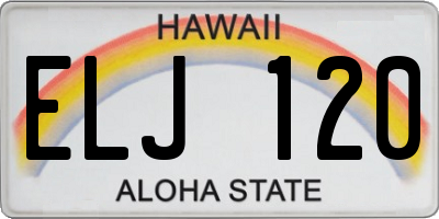 HI license plate ELJ120