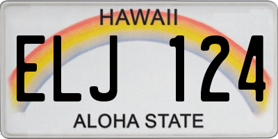 HI license plate ELJ124