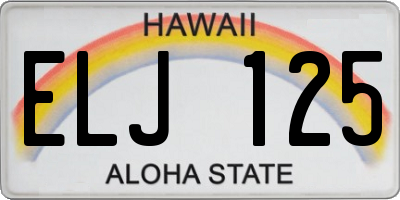 HI license plate ELJ125