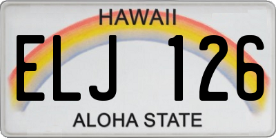 HI license plate ELJ126