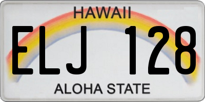 HI license plate ELJ128