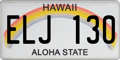 HI license plate ELJ130