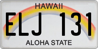 HI license plate ELJ131
