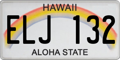 HI license plate ELJ132