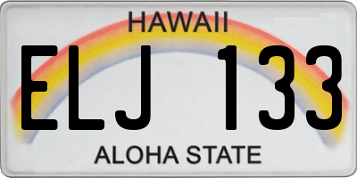 HI license plate ELJ133